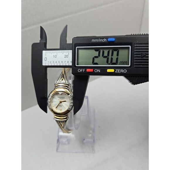 Anne Klein Diamond Swiss Vintage Quartz Two Tone Bangle Watch New Battery 763S main image 4
